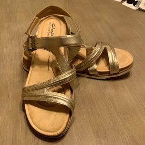 Brand New Gold Clark Sandals Size 12M